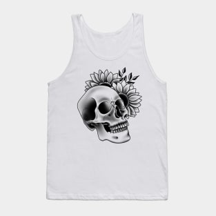 Skull and sunflowers Tank Top